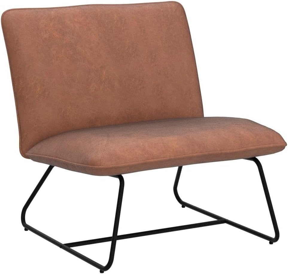 DUOMAY Juego de 2 sillas decorativas modernas, de 27.5 pulgadas de ancho grande, tapizadas de poliuretano, sin brazos, para sala de estar, sillas de