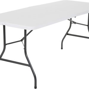 Sthnetty Mesa plegable de 6 pies, mesa plegable de plástico de 6 pies para exteriores e interiores, mesa larga portátil de fiesta, mesa de camping Sthnetty Mesa plegable de 6 pies, mesa plegable de plástico de 6 pies para exteriores e interiores, mesa larga portátil de fiesta, mesa de camping
