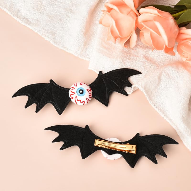Pinzas para el cabello de Halloween con alas de murciélago para mujeres, horquillas de Halloween para niñas, accesorios para el cabello para