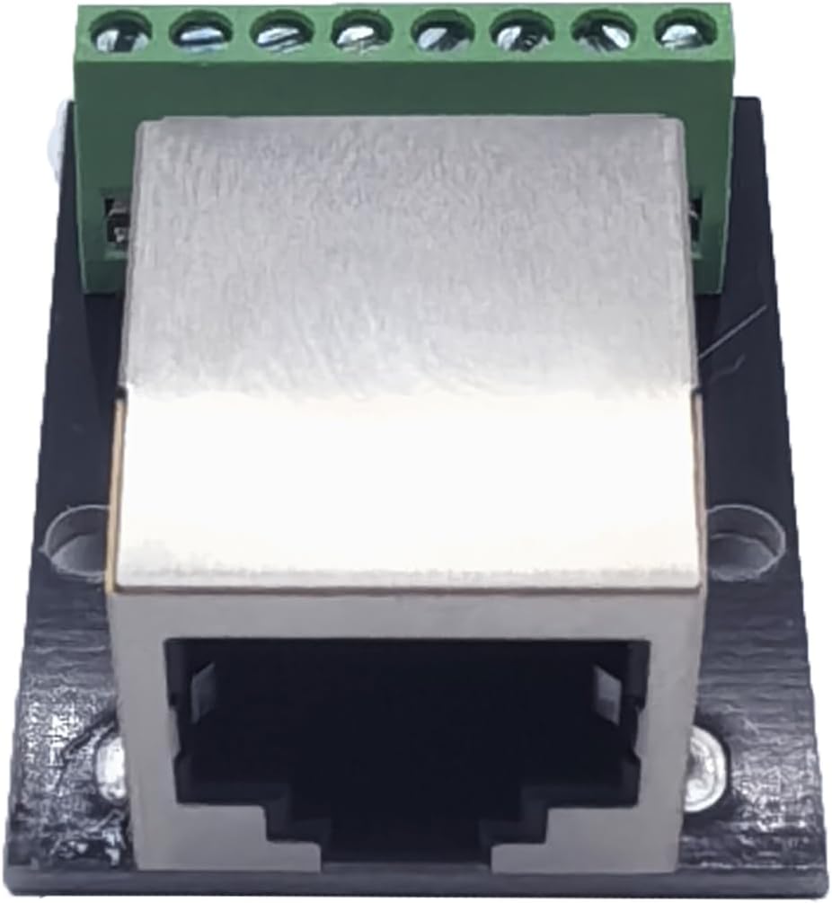 2 unids RJ45 8Pin Ethernet Dual Hembra Terminal Breakout Board,0.100 in Pitch Tornillo Conector Junta Blindada Adaptador Terminal de Red
