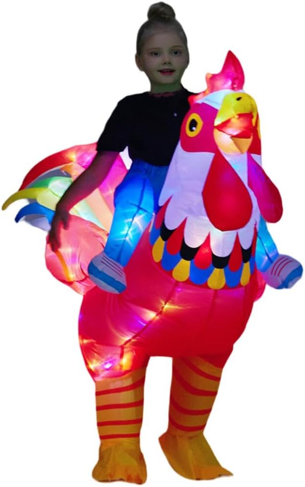 bDDeDD Kids Inflatable Costume, Dinosaur T-REX Costumes with LED Light for Halloween Christmas Party
