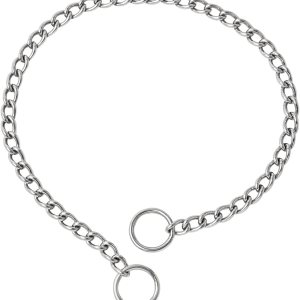 WePet Collar de cadena para perro, collar de estrangulamiento de eslabones cubanos, collar de entrenamiento ajustable, de acero inoxidable, WePet Collar de cadena para perro, collar de estrangulamiento de eslabones cubanos, collar de entrenamiento ajustable, de acero inoxidable,