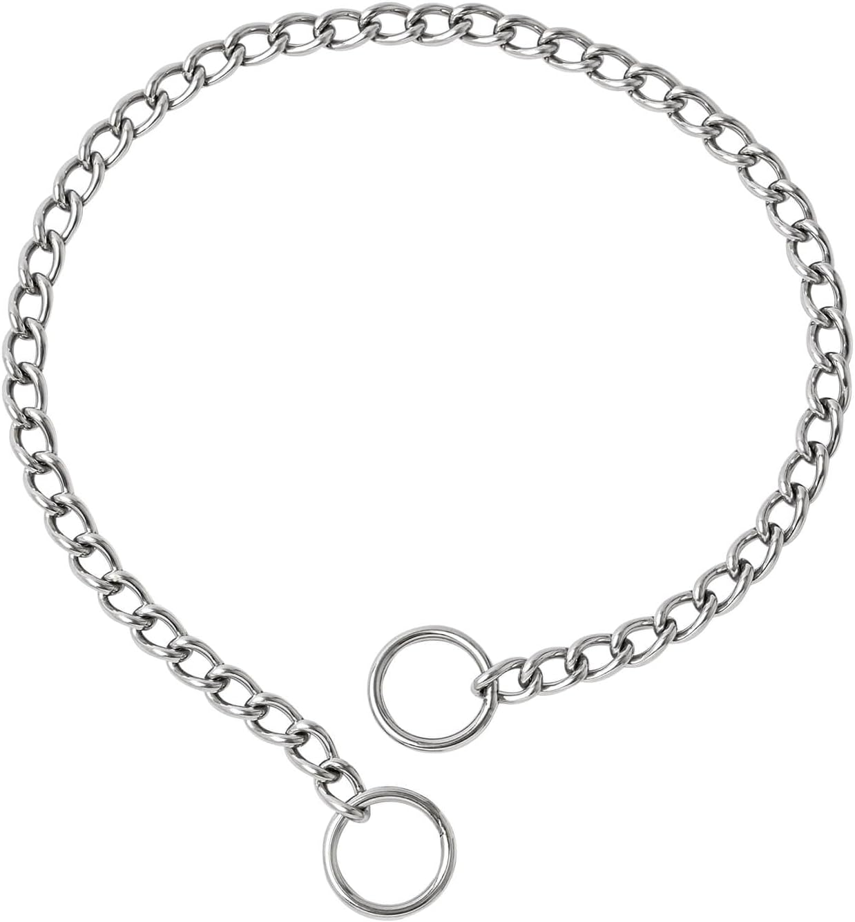 WePet Collar de cadena para perro, collar de estrangulamiento de eslabones cubanos, collar de entrenamiento ajustable, de acero inoxidable,