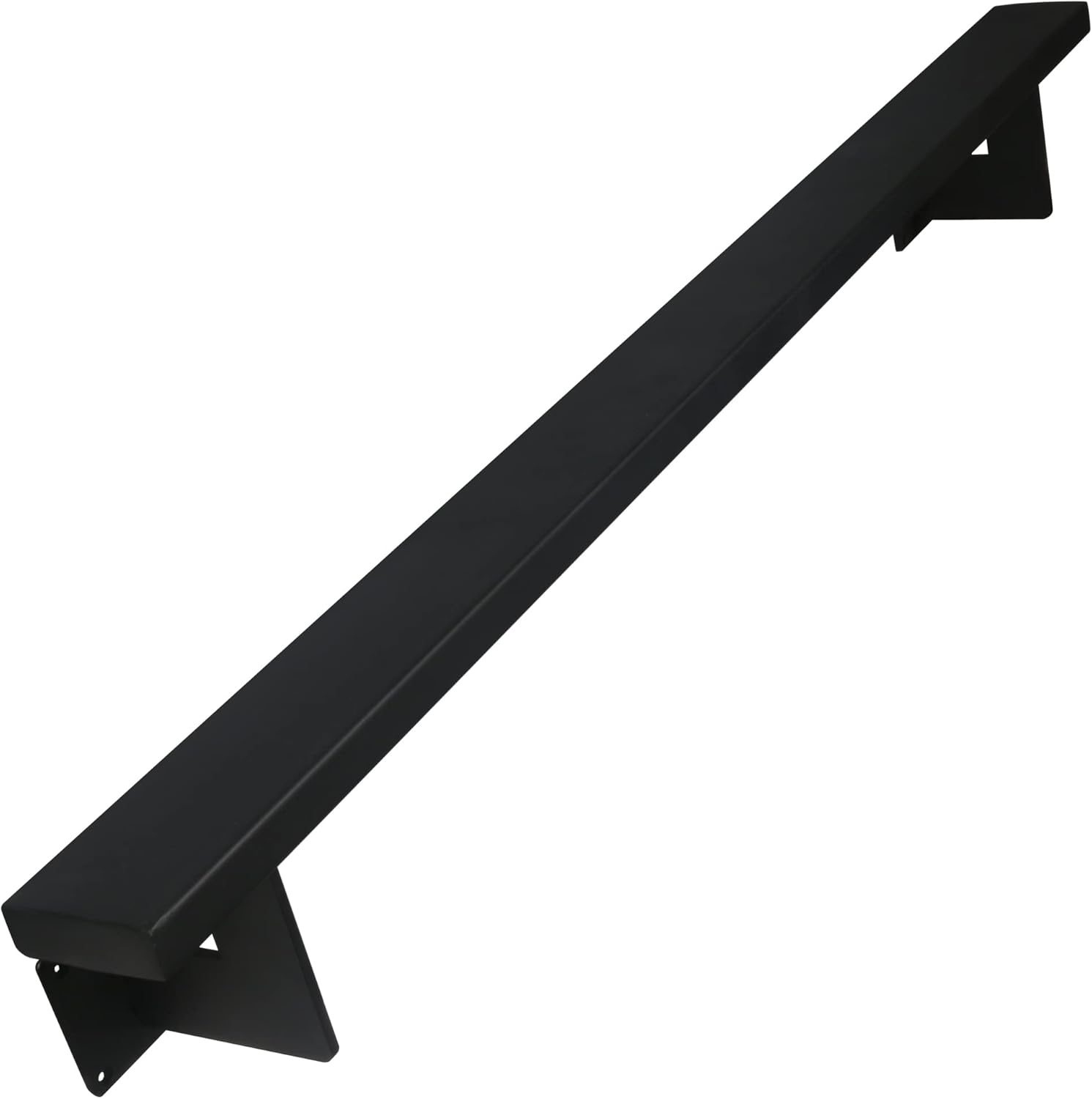 Barandilla moderna de 3 pies  Kit completo. Revestimiento de polvo negro de hierro galvanizado negro con 2 soportes de pared para escaleras