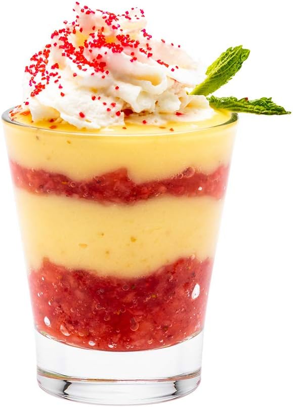 Restaurantware – Paquete de 6 vasos transparentes pequeños de 3 onzas para aperitivos, postres, muestras, cata, con base pesada, para fiestas o bodas