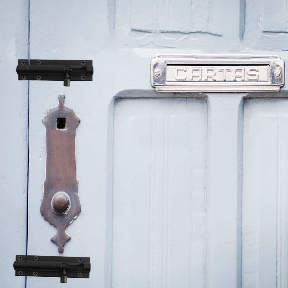 LUNKUIVY 6 piezas de pernos deslizantes de cerradura de puerta, 3 pulgadas de aleación de aluminio para puerta, cerrojo deslizante de seguridad con