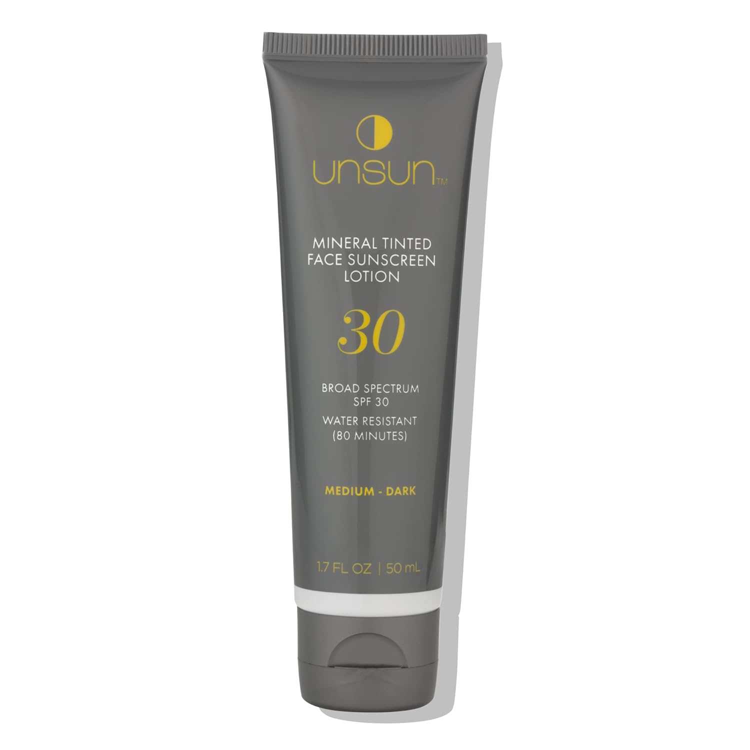 Unsun Protector solar facial con tinte mineral con SPF 30 de amplio espectro, loción resistente al agua, imprimación y corrector de color, 1.7 onzas