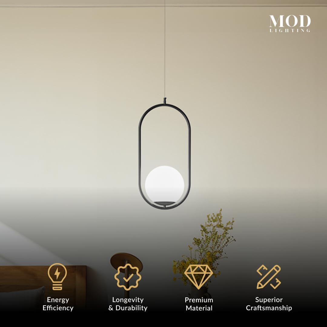 Jewels & Pearls Nordic Modern – Lámpara de techo regulable, perfecta para cocina, comedor, sala de estar y dormitorio, luz LED, 1 unidad (negro,