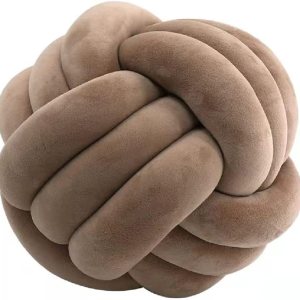 BYITRE Almohadas de nudo suave, cojín redondo para decoración del hogar, almohada de felpa anudada hecha a mano (11 pulgadas, marrón) BYITRE Almohadas de nudo suave, cojín redondo para decoración del hogar, almohada de felpa anudada hecha a mano (11 pulgadas, marrón)