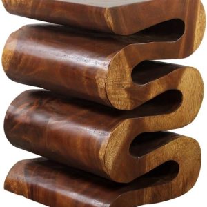 Wood Wave Verve Accent – Mesa de serpiente (14 x 14 x 20 pulgadas), color aceite de nogal Wood Wave Verve Accent – Mesa de serpiente (14 x 14 x 20 pulgadas), color aceite de nogal
