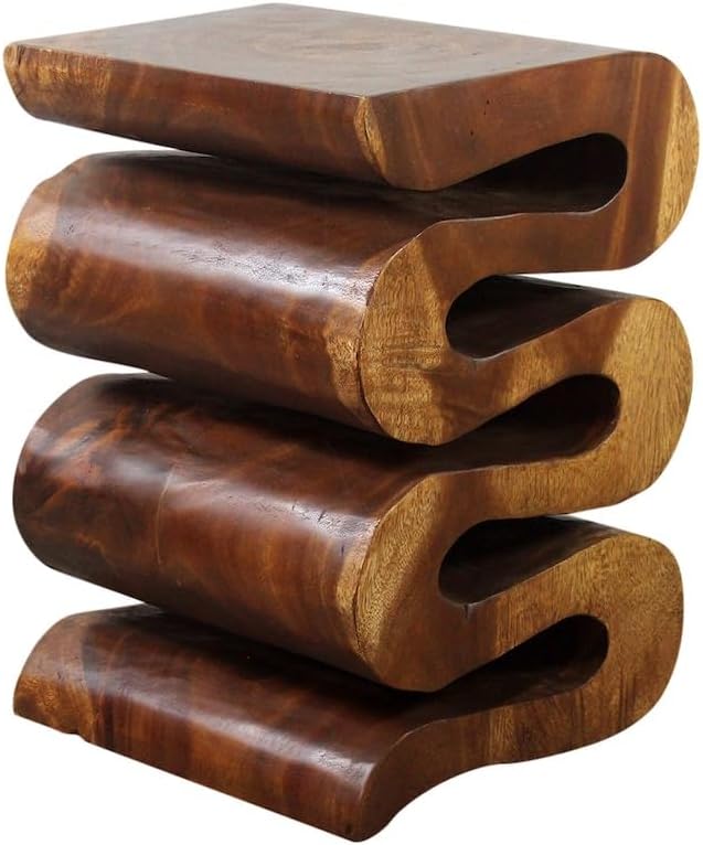 Wood Wave Verve Accent – Mesa de serpiente (14 x 14 x 20 pulgadas), color aceite de nogal