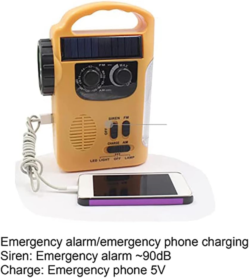 D339 Solar Antorcha Radio Multifuncional Alarma de Emergencia Sonido Teléfono Celular Carga AM FM Radio Generador de Manivela