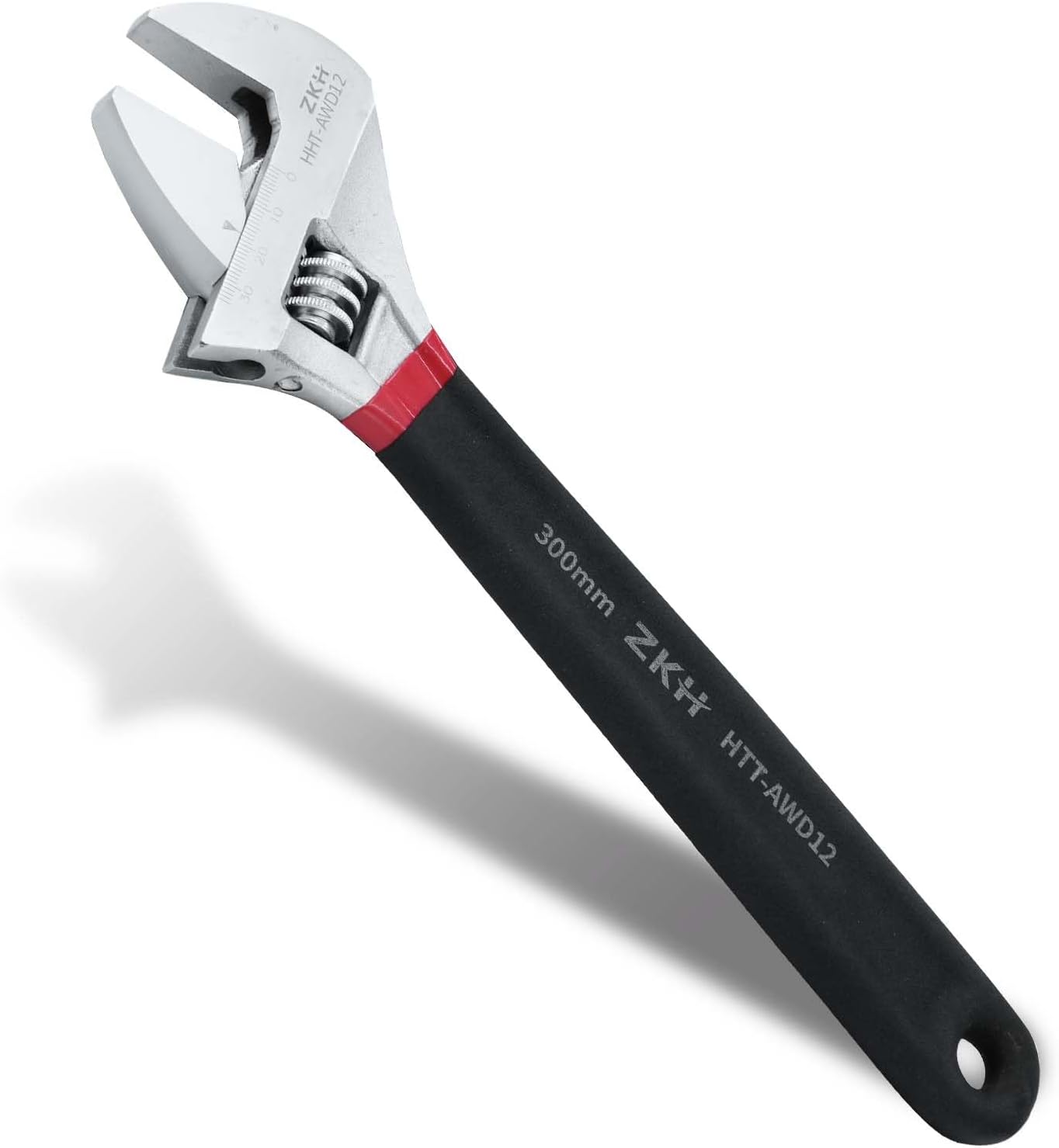 ZKH Llave ajustable de 10 pulgadas  Llave métrica mediana  Llave ajustable sumergida en plástico con agarre cómodo  10 pulgadas (9.843 in)  Apertura