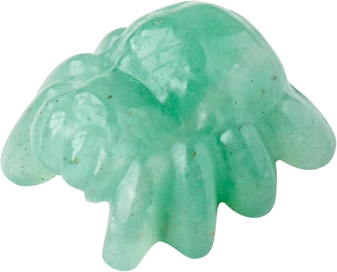 Runyangshi Tallados de aventurina verde de cristal natural de 1.18 pulgadas, figura de araña de cristal tallada a mano, estatuas de cristal
