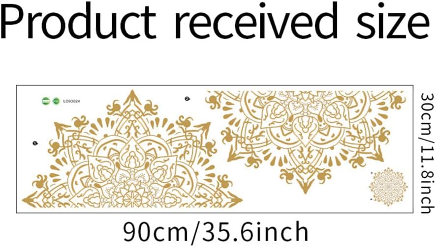 Pegatinas de pared de flores de mandala, calcomanías de pared de vinilo bohemio para sala de estar, dormitorio, decoración de pared A