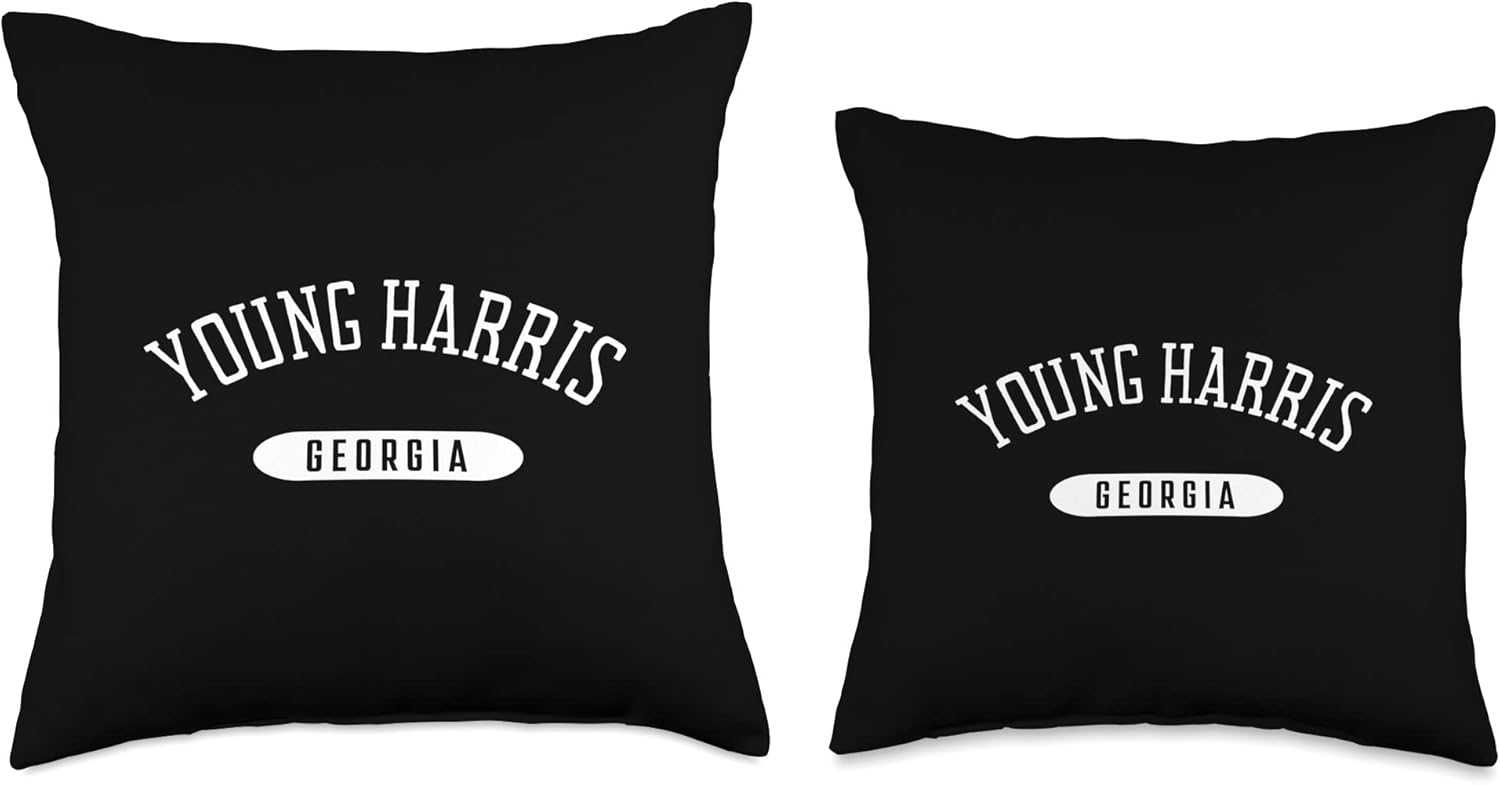 Shirt Classic Style Young Harris Georgia Throw Pillow, 16×16, Multicolor
