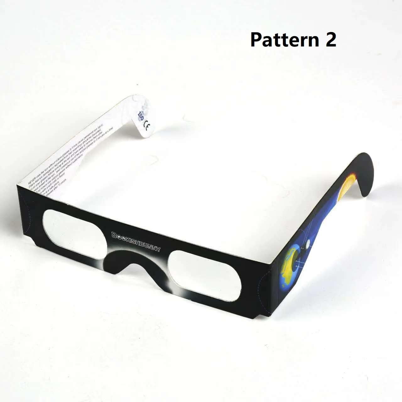 Bookishbunny 50 pares solares de los espectadores del eclipse de las gafas de papel de la visión del sol ISO certificó diversos patrones