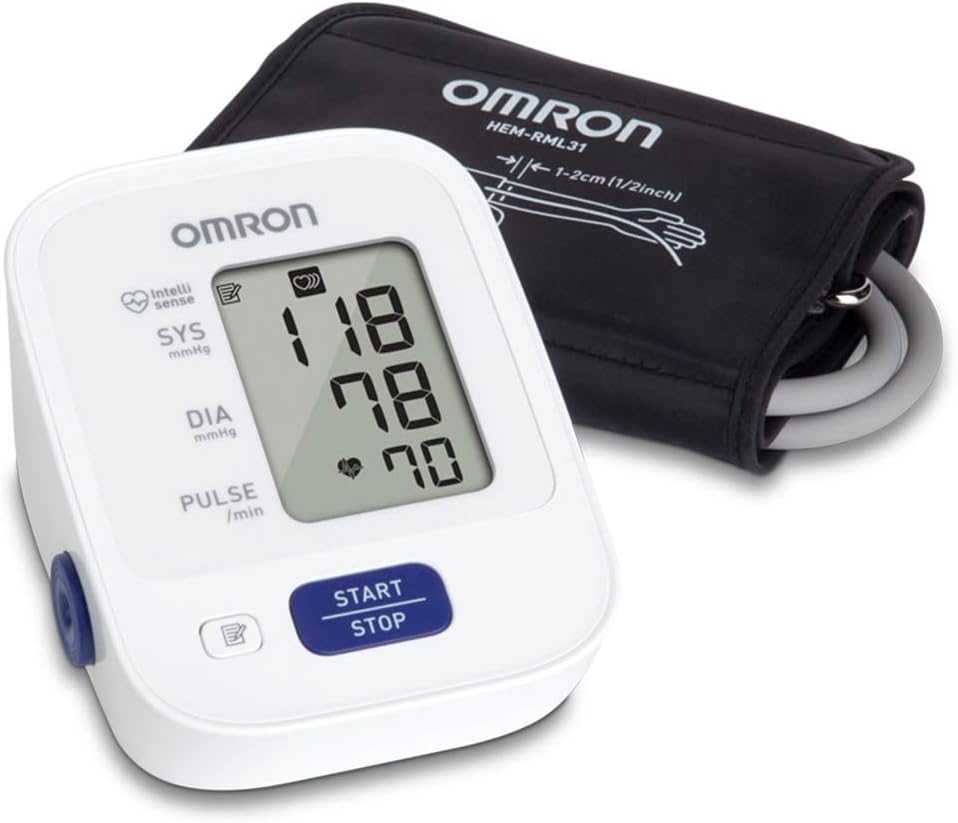 Omron Monitor de composición corporal con báscula, 7 indicadores de fitness, memoria de 90 días y monitor de presión arterial de bronce, puño
