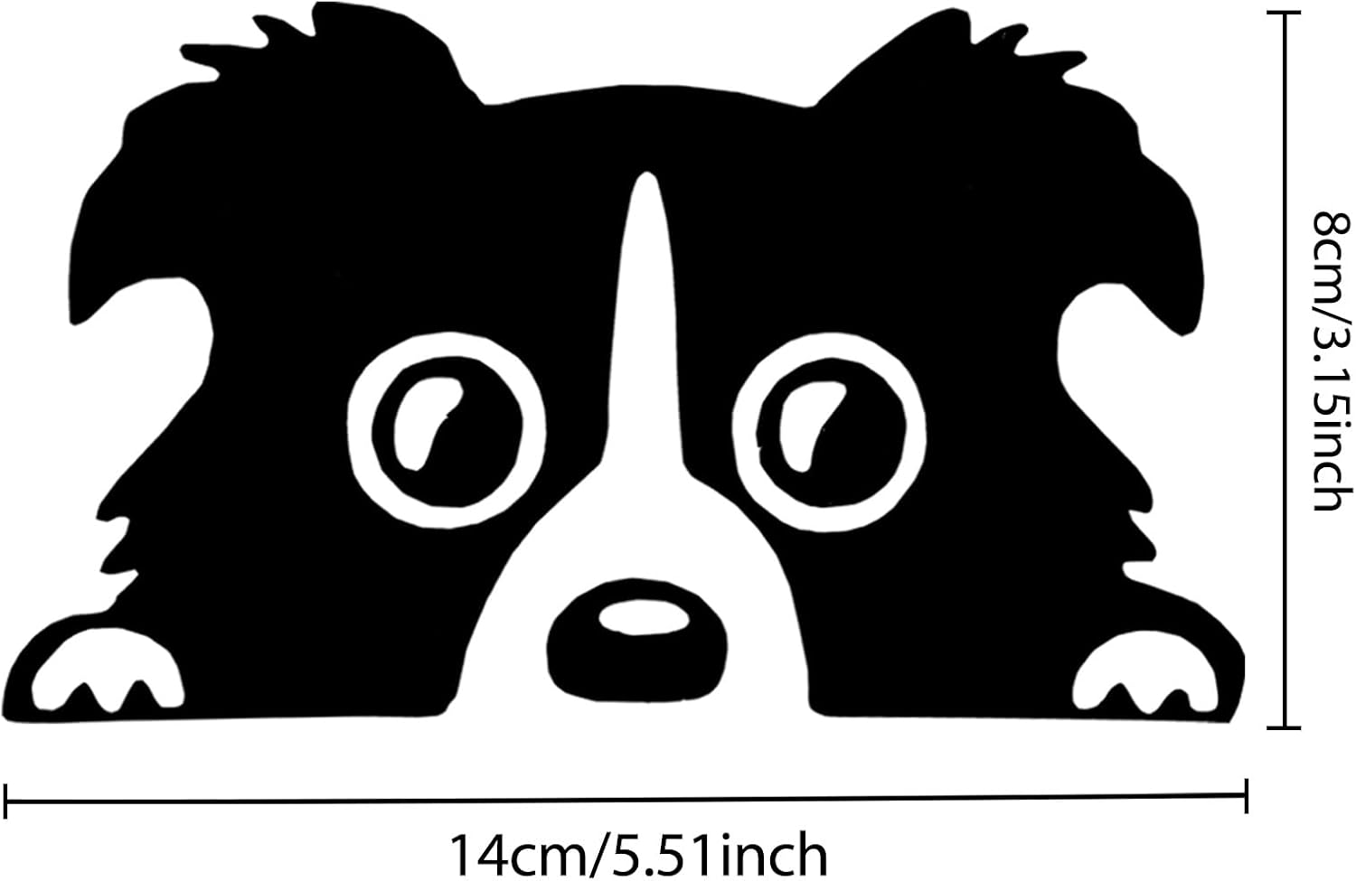 TOMALL 2 calcomanías de vinilo de perro de 5.5 pulgadas para automóvil, impermeables, divertidas, lindas calcomanías autoadhesivas para cachorros,