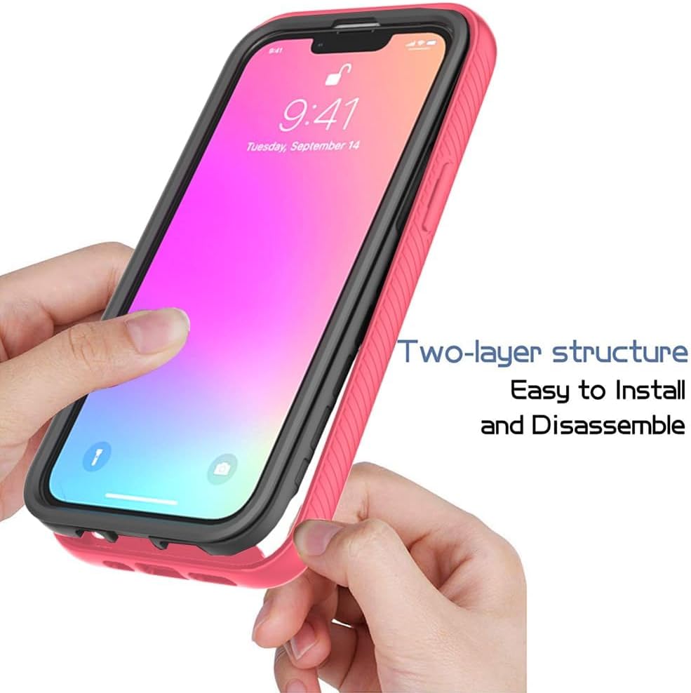 Asuwish Funda para iPhone 13 Pro de 6.1 pulgadas con protector de pantalla de vidrio templado y soporte delgado, funda protectora híbrida resistente