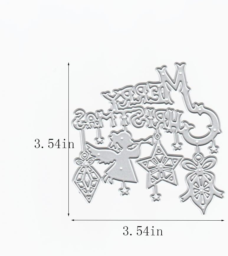 Metal Feliz Navidad Ángel Regalo Pequeñas Campanas Troqueladas Troquelado Troquelado Plantillas de Plantillas en Relieve Plantilla Molde para Hacer