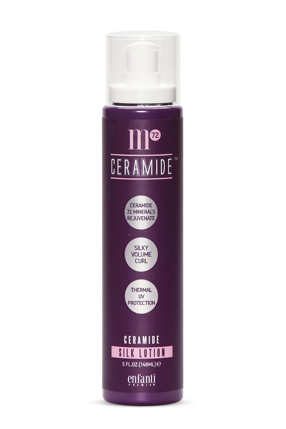 M72 Ceramide Hair Silk Lotion – 5 onzas, 72 minerales, 13 extractos de hierbas orgánicas, reparan el cabello dañado, crean un cabello suave y sedoso