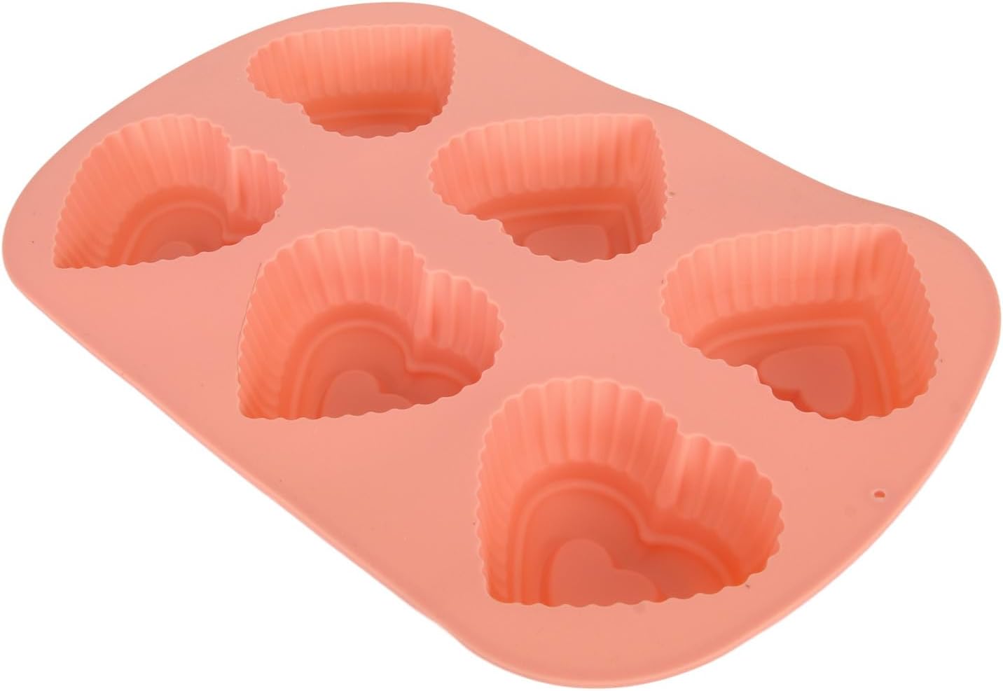 Molde es de silicona para reposteria en forma de corazón moldes de silicona con 6 agujeros en forma de corazón para pastel de chocolate, pudín hecho