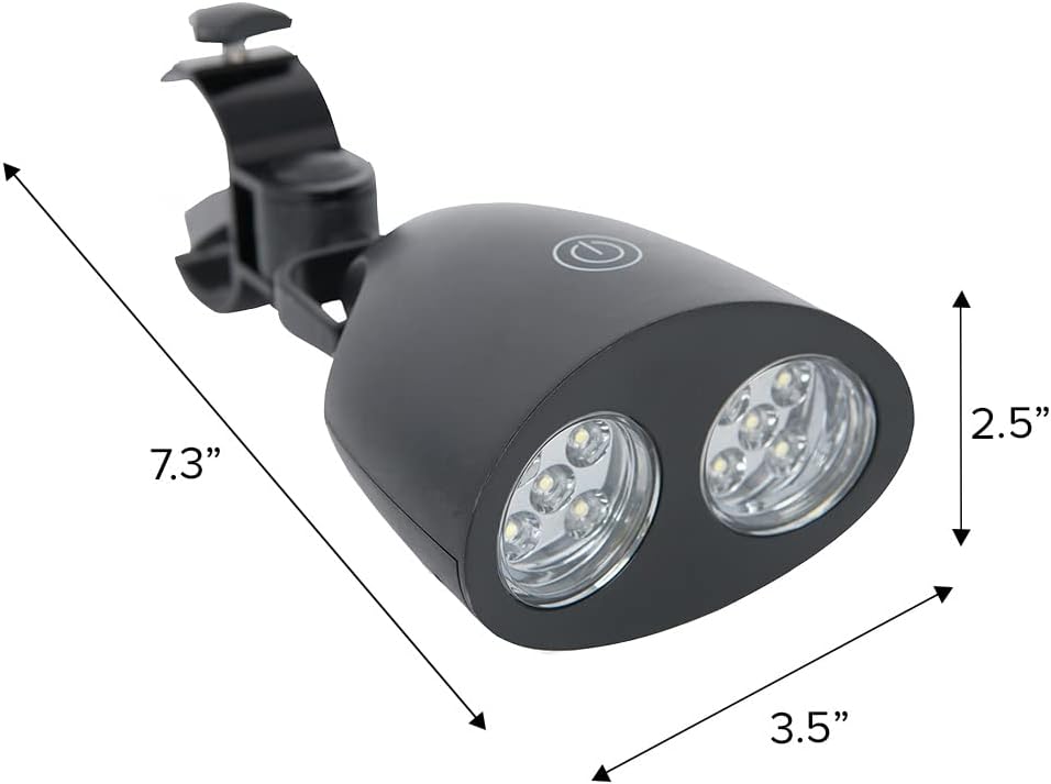 Megamaster Luz LED acoplable para parrilla, mango ajustable, gran accesorio para parrilla de campamento, accesorio de cocina al aire libre, negro,