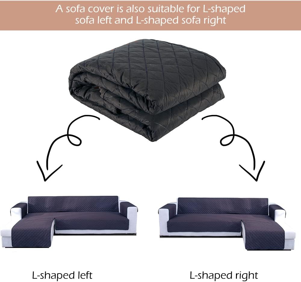 Funda para sofá en forma de L, reversible, para sofá seccional, para decoración del hogar (gris claro)