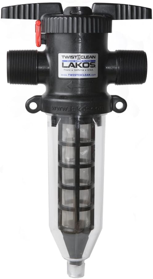 Filtro de agua en línea TwistIIClean de 1-12″ (negro – 140 malla105 micrones)