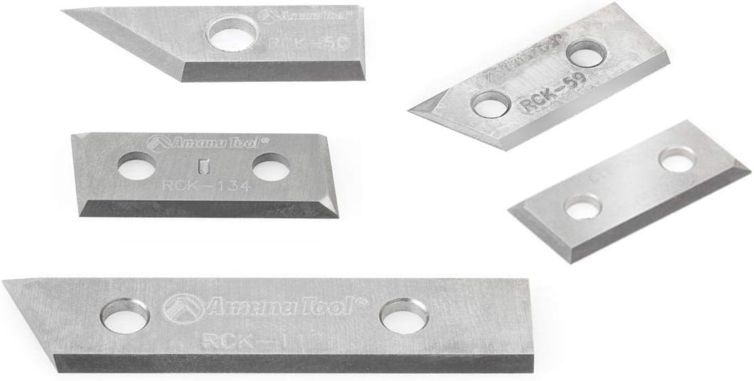 Amana Tool RCK-524 Cuchillo de repuesto de carburo sólido para broca de enrutador CNC con ranura en V, señalización de hoja plegable de inglete y