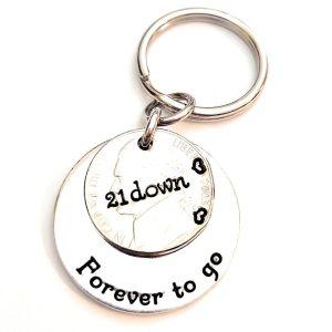2003 Nickel Key Chain for Your Traditional 21st Anniversary 21 Down and Forever To Go 2003 Nickel Key Chain for Your Traditional 21st Anniversary 21 Down and Forever To Go