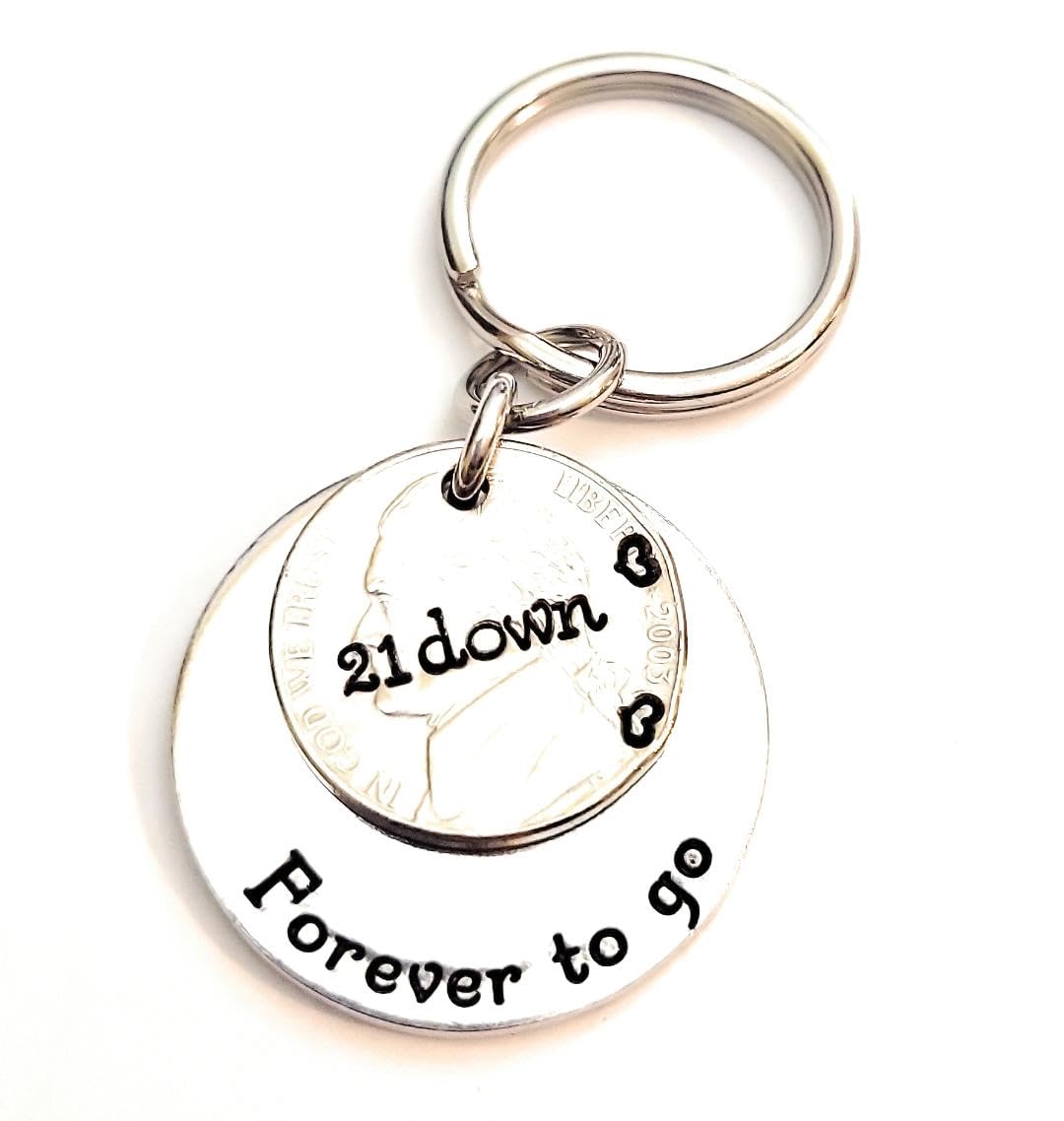 2003 Nickel Key Chain for Your Traditional 21st Anniversary 21 Down and Forever To Go