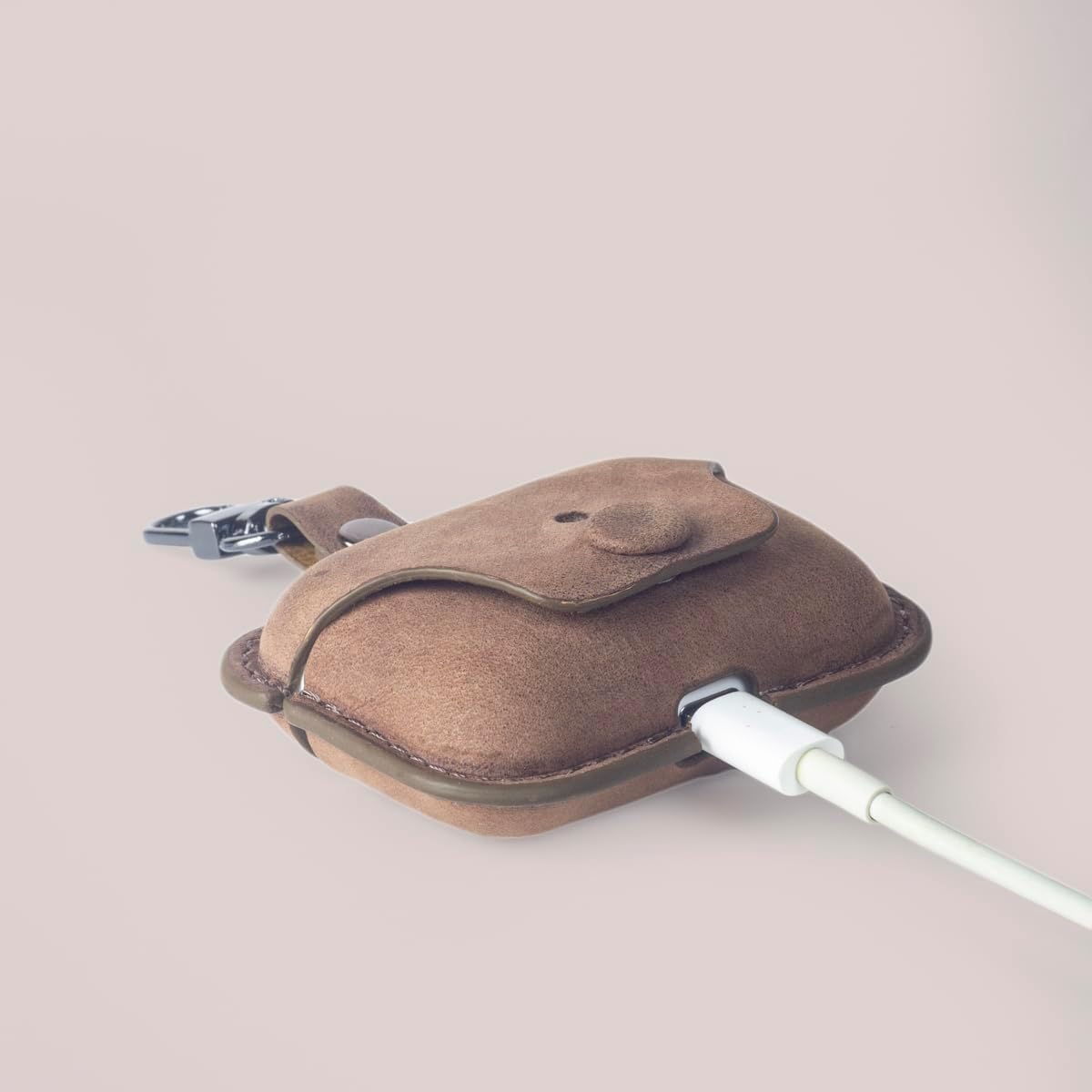 ALDONA Funda de cuero para AirPods Pro 1, AirPods Pro 2 – Tabaco quemado