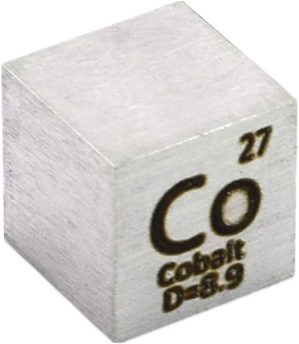 Juego de cubos de elementos de 0.394 in, cubos de densidad de hasta 99,99 % de pureza, colección periódica de cobalto, itrio, tungsteno, niobio,