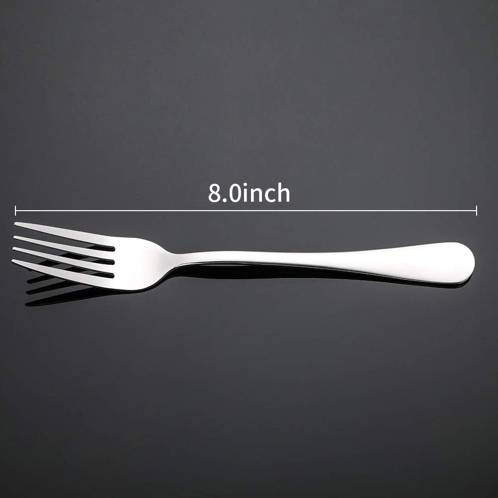 Briout Forks – Juego de 16 tenedores de cena, de acero inoxidable de grado alimenticio de 8 pulgadas, para el hogar, cocina, fiesta, restaurante,