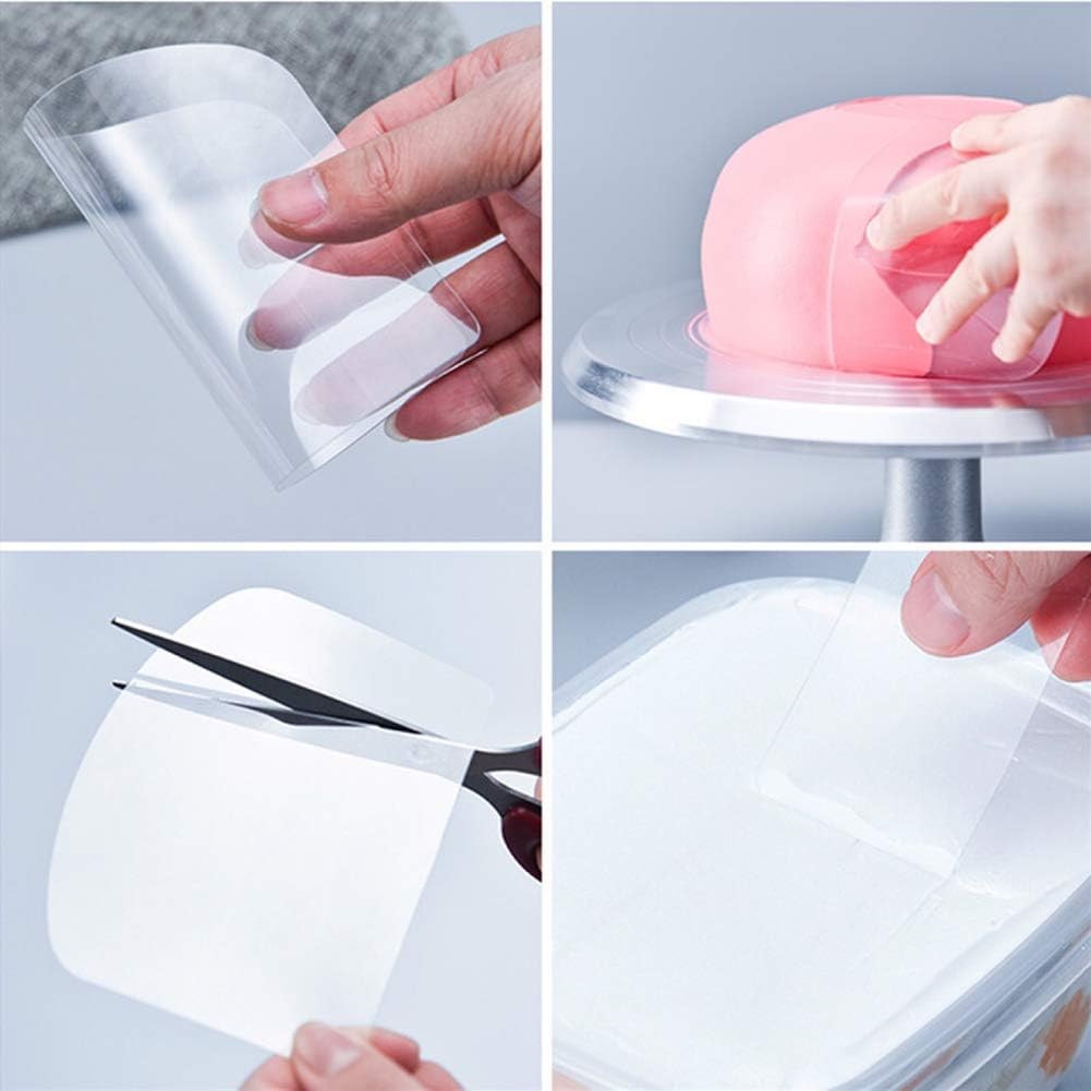 18 piezas de raspador de crema transparente flexible para tartas, glaseado, espátula de pastelería, suministros de decoración de pasteles,