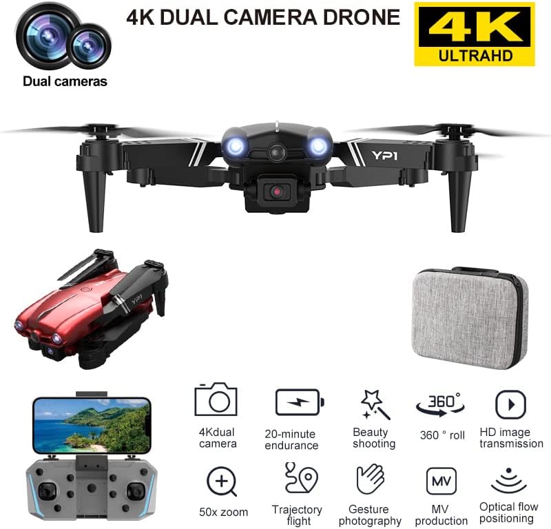 Wltoys YP1 Mini dronehelicópterocuadricóptero 4K HD Cámara de cuatro lados para evitar obstáculos presión de aire Altura fija Juguetes