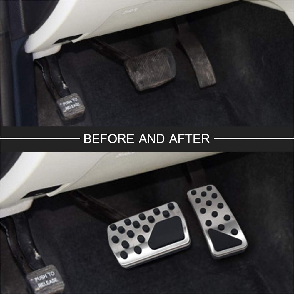 Almohadillas antideslizantes para pedal compatibles con Grand Cherokee y Durango 2011-2020, cubiertas de pedal de freno y acelerador de aluminio sin