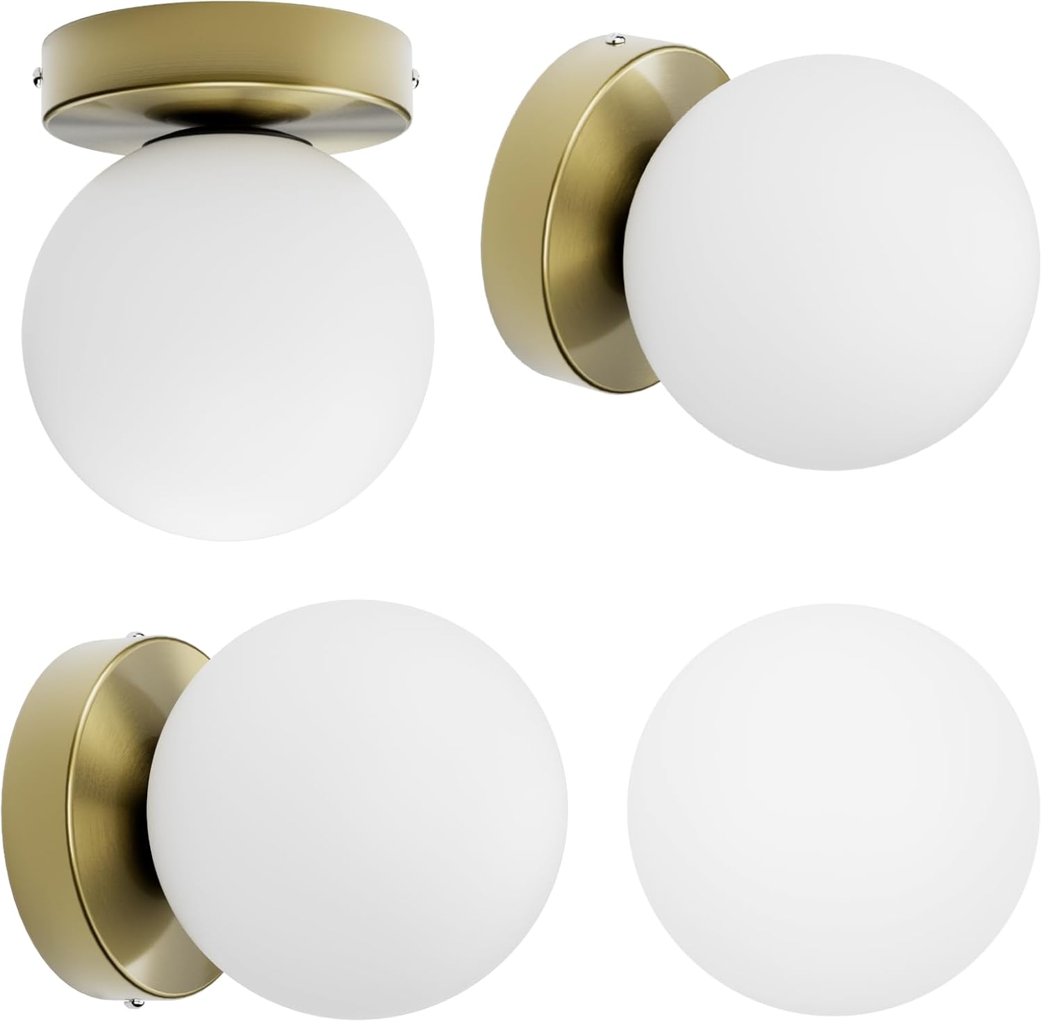 Juego de dos apliques de pared de globo de latón envejecido, apliques de pared vintage de mediados de siglo, lámpara de pared de latón para baño,