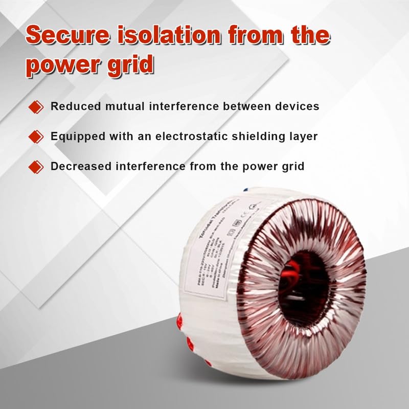 ATO Transformador toroidal reductor 200VA, Transformador toroidal estable monofásico, 220V CA a 110V, Transformadores toroidales de potencia, para