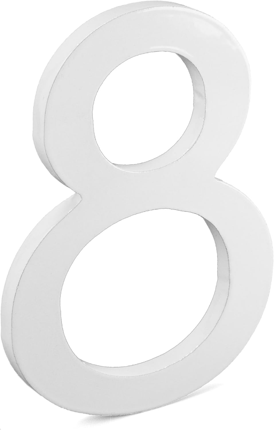 Montague Metal Products MHN-06-F-WE1-8 Números de casa de dirección flotantes modernos de aluminio cepillado sólido, 6 pulgadas, blanco recubierto