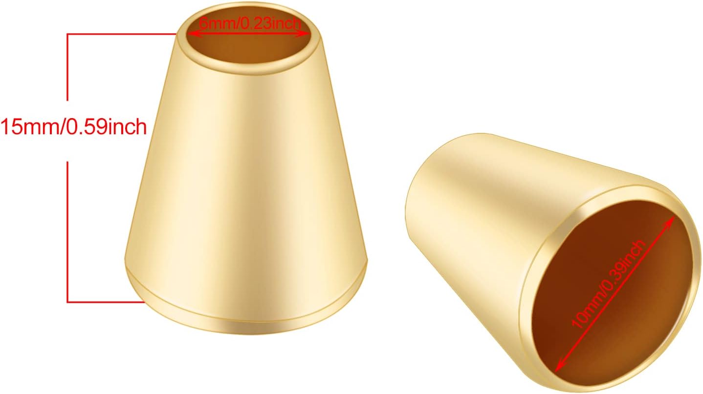 50 piezas de cuerda de aleación de metal con forma de campana de cuerda de bloqueo de cuerda de bloqueo de cuerda de un solo agujero para cordón