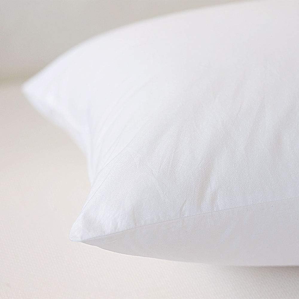24 x 24 x 2 pulgadas, almohada hipoalergénica de 5050 de plumas esponjosas, mezcla de poliéster, funda de 100% algodón batista, nunca envasada al