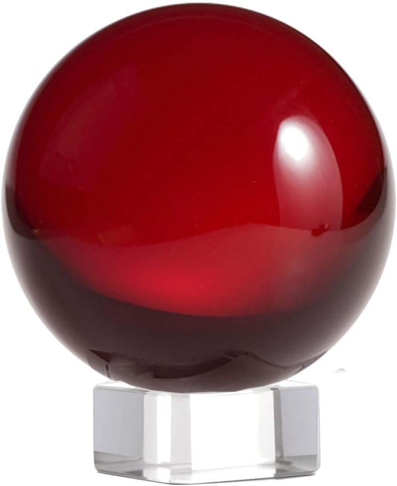 Amlong Crystal Bola de cristal K9 de meditación de 3.25 pulgadas (3.150 in) de diámetro para fotografía, bola de lentes, bola decorativa con soporte