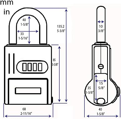 ShurLok SL-100W candado a combinación de cuatro dígitos azul, SL-200W