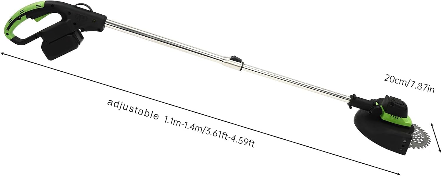 Cortadora de hierba inalámbrica Wacker alimentada por baterías, cortador de cepillo eléctrico, mini-cortacésped, motor sin escobillas (2 baterías y