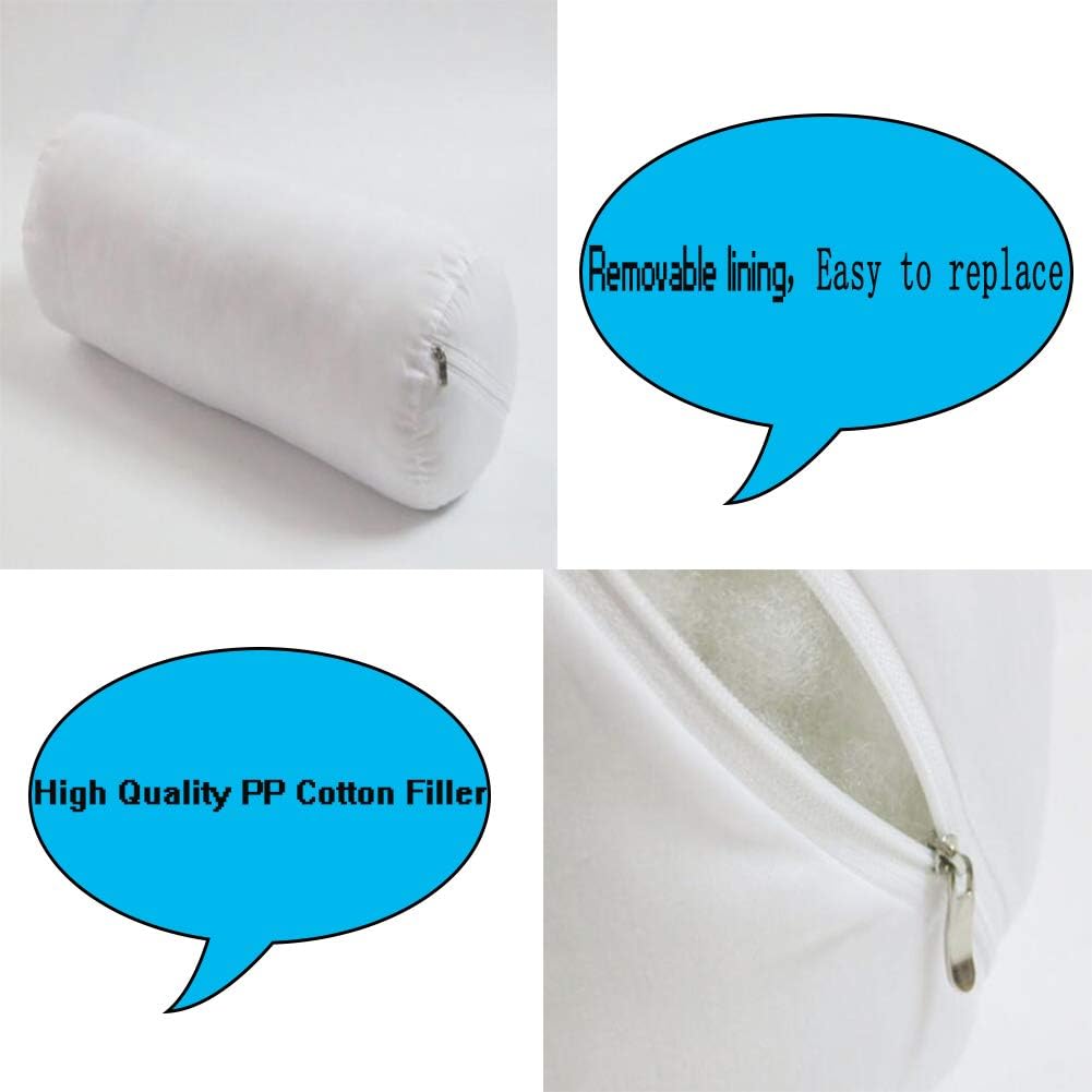 Almohada larga de cuero, almohada redonda cervical para el cuello, almohada cilíndrica decorativa para sofá cama, cojín redondo multifuncional