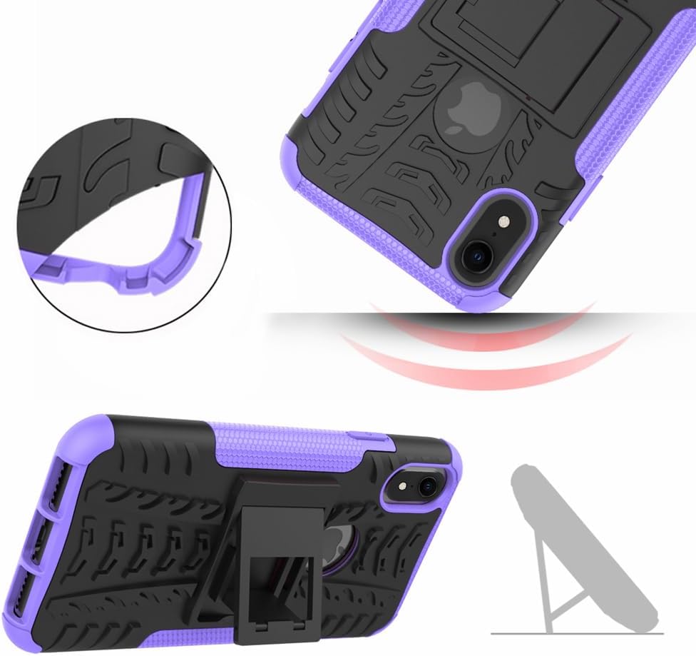 Asuwish Funda protectora para iPhone XR 6.1 con protector de pantalla de vidrio templado, híbrida, resistente, funda protectora para iPhone XR