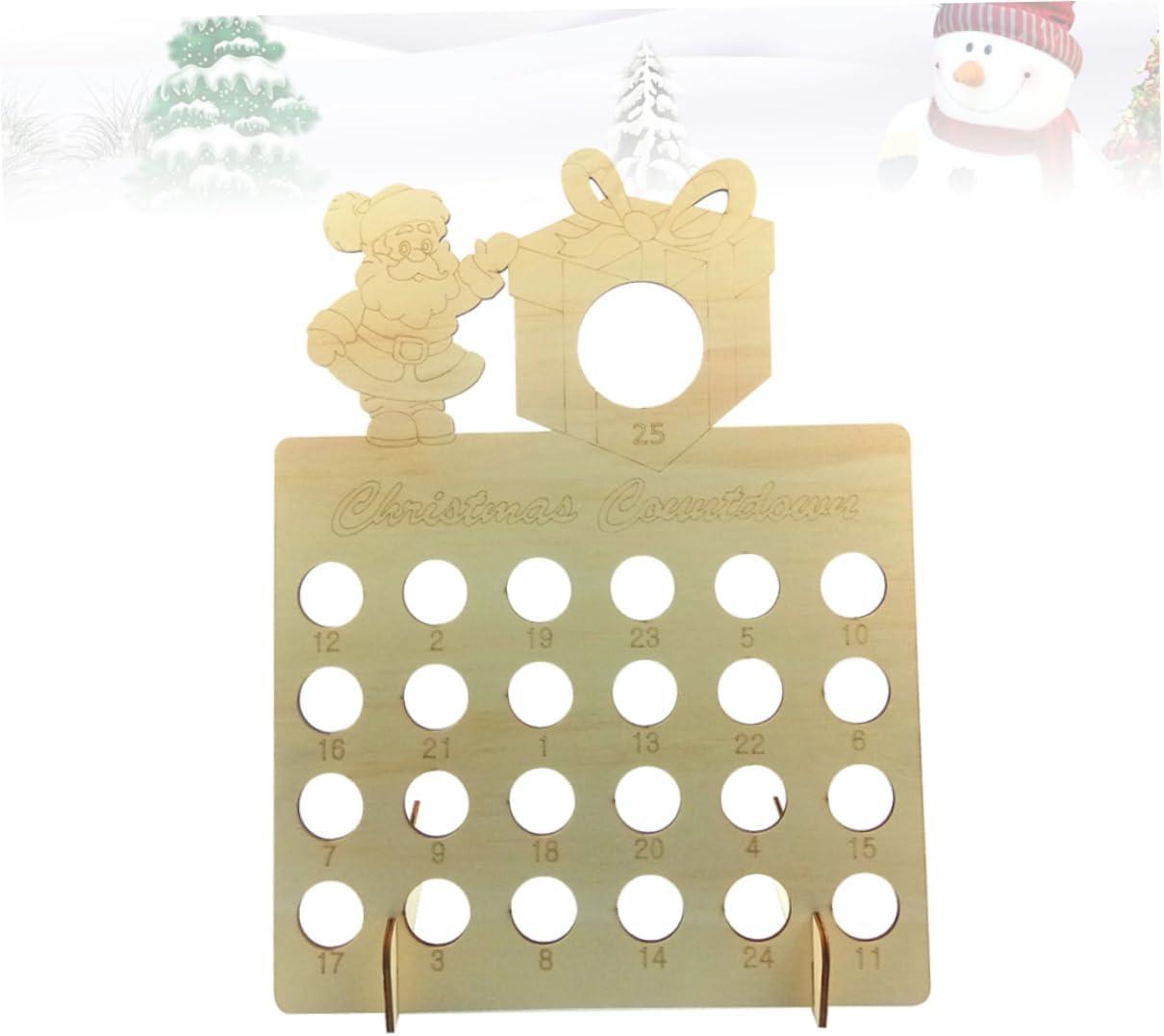 Abaodam 3 Pcs Christmas Countdown Calendar Christmas Block Calendar Holiday Advent Christmas Advent Calendar Countdown Chocolate Display Stand